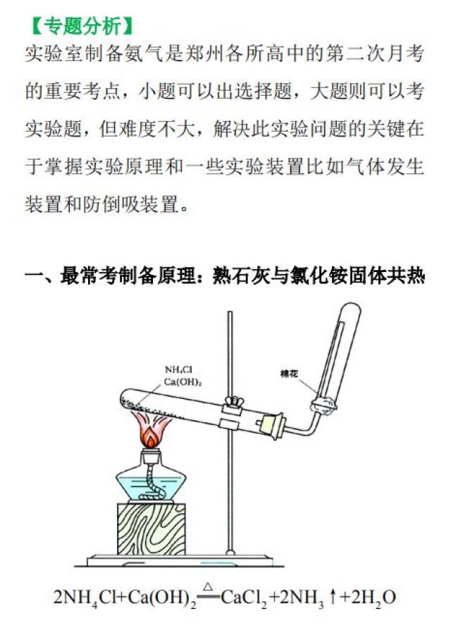 【干货分享】氨气的制备实验汇总