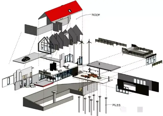 bim技巧revit爆炸视图案例效果展示