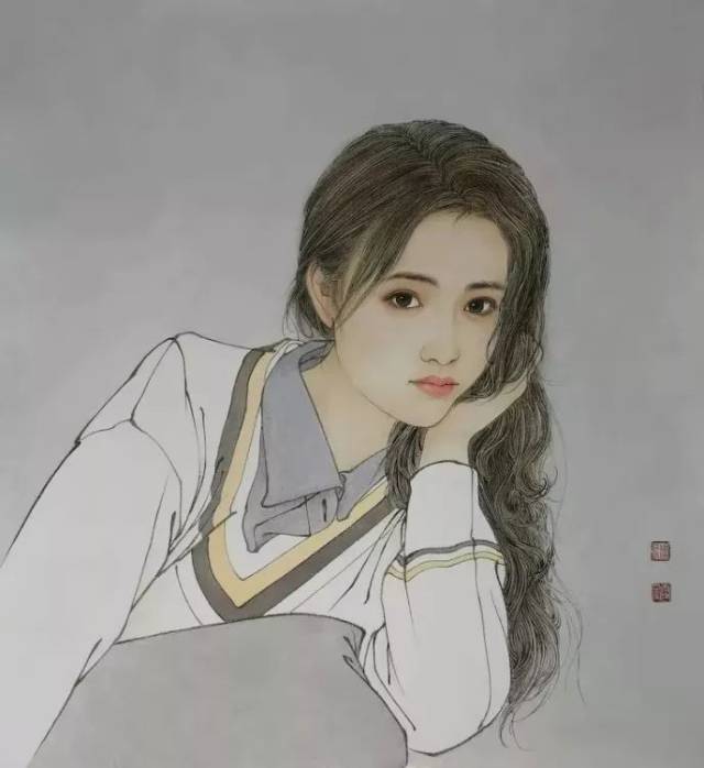 周雪宁工笔人物画,工笔人物画家,采苹工笔人物_大山谷图库