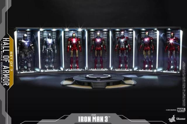 新品预定 hot toys 钢铁侠 1/6 比例装甲格纳库 珍藏品 场景