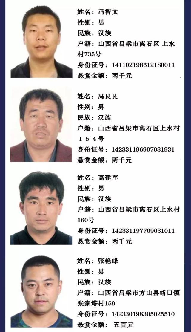 吕梁向全国通缉涉黑27人在逃嫌疑人