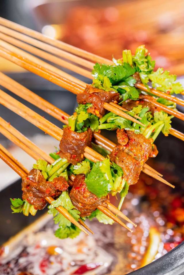 芹菜牛肉串串