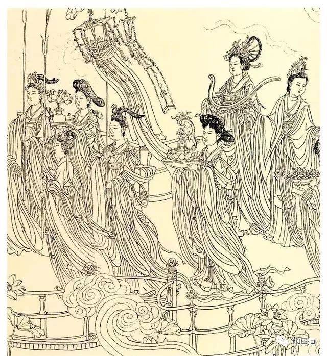 中国古美術・純手描き・吴道子人物画芯・觀音画像167x86cm・書画・絹本・仏像 画圣｜吴道子线描人物图_搜狐网