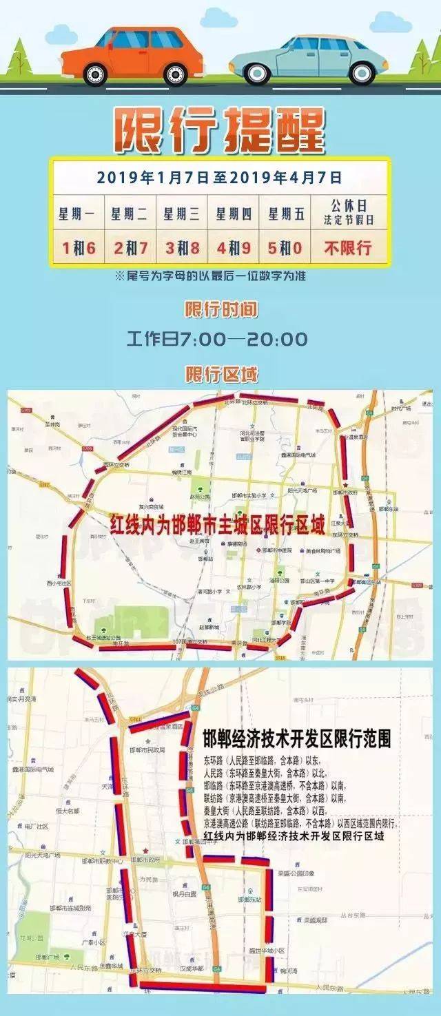 河北邯郸限行区域图图片