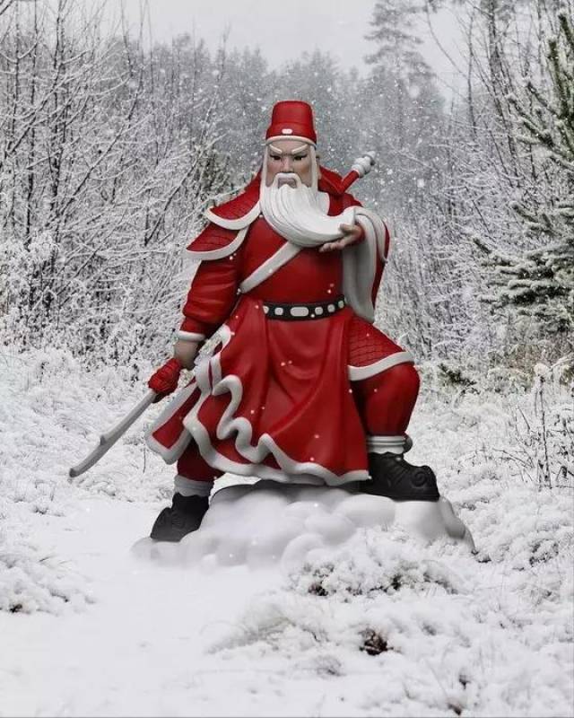 网站的页面近日mighty jaxx推出了一款圣诞节关公(santa guan)的手办