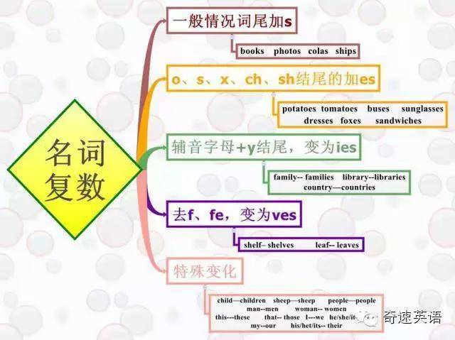 名词单复数的思维导图图片