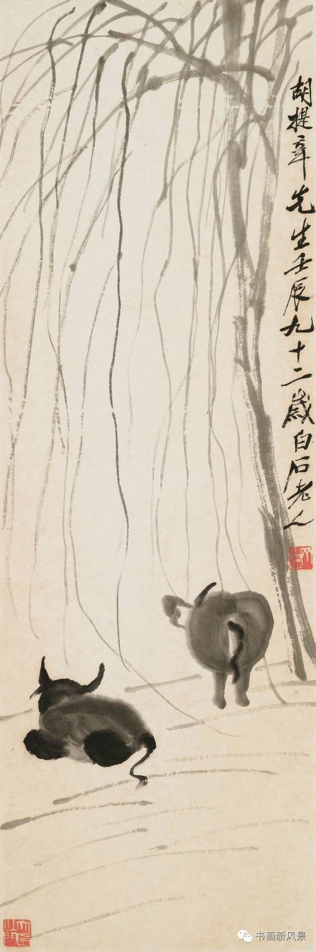 白石老人画牛,太少见啦!