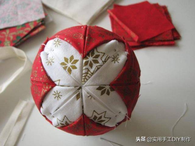 「布艺教程」布艺圣诞球的制作流程图