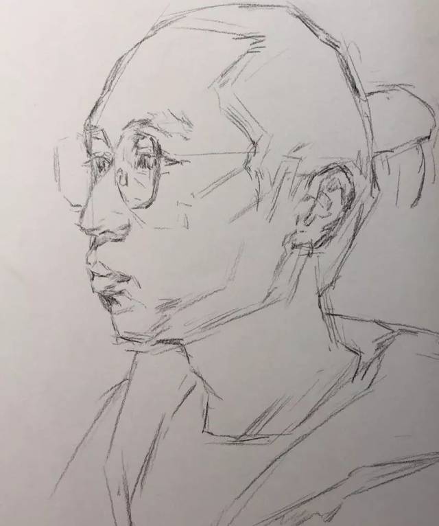 第二七六集 朱传奇教你画戴眼镜的发髻男生四分之三侧素描头像_手机