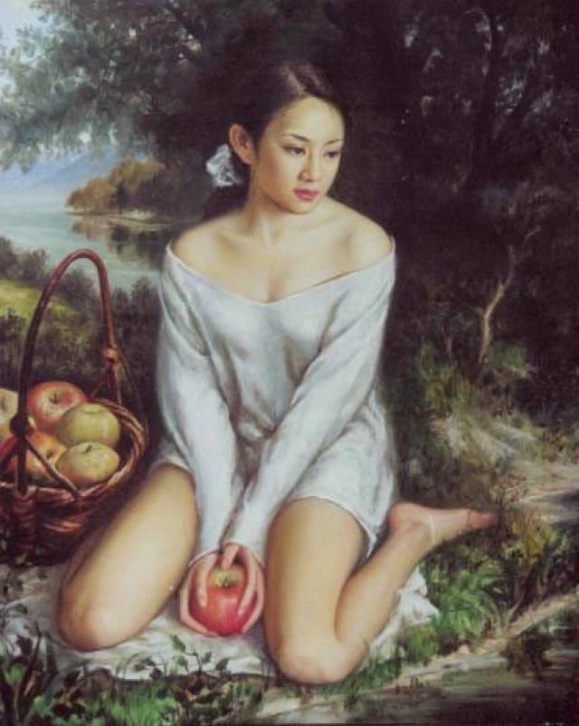 论写实油画的复兴与发展空间貌若天仙的超写实少女人体油画欣赏