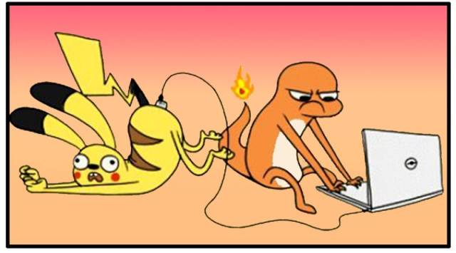恶搞漫画:皮卡丘与小火龙