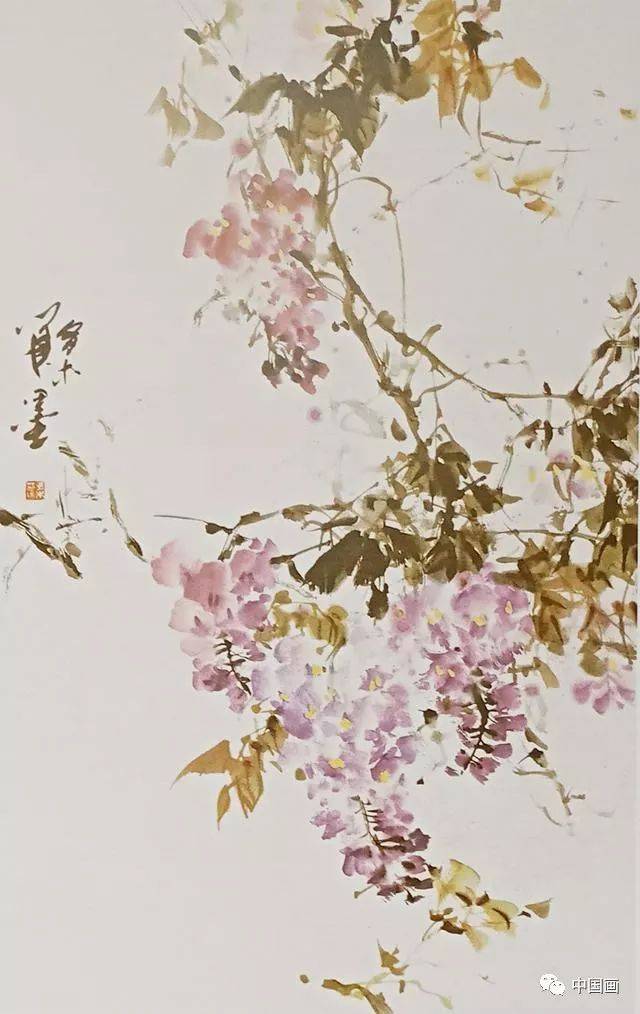 【国画知识】国画教程 一步一步教你画紫藤 收藏起来吧