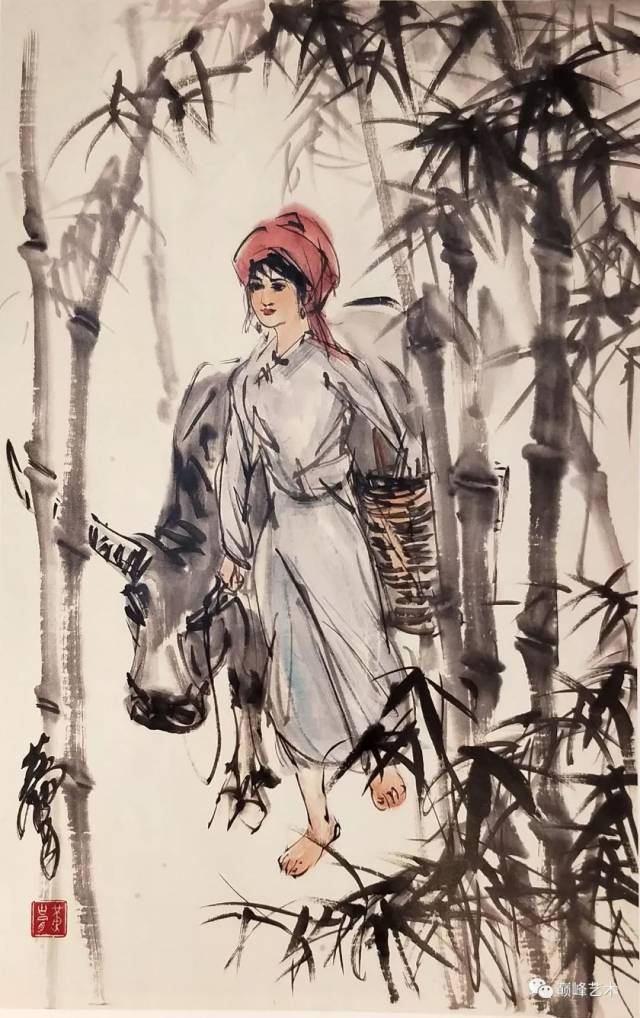 黄胄(1925-1997) 牧驴少女 款识:黄胄. 钤印:黄胄