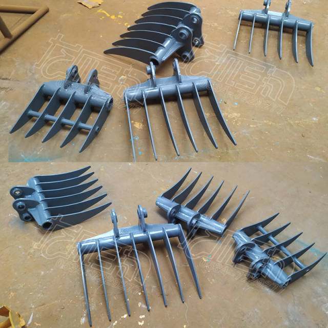 定做20/30型微挖耙子 翻土分拣垃圾耙斗