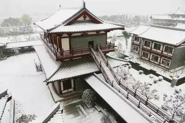 被雪覆盖下的白马寺▼