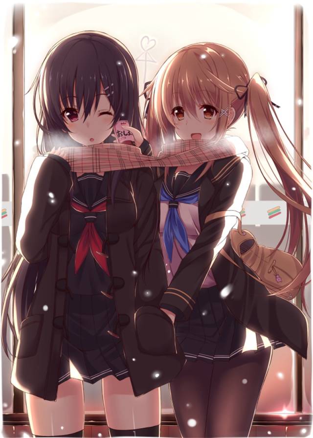 p站美图推荐——双人围巾特辑