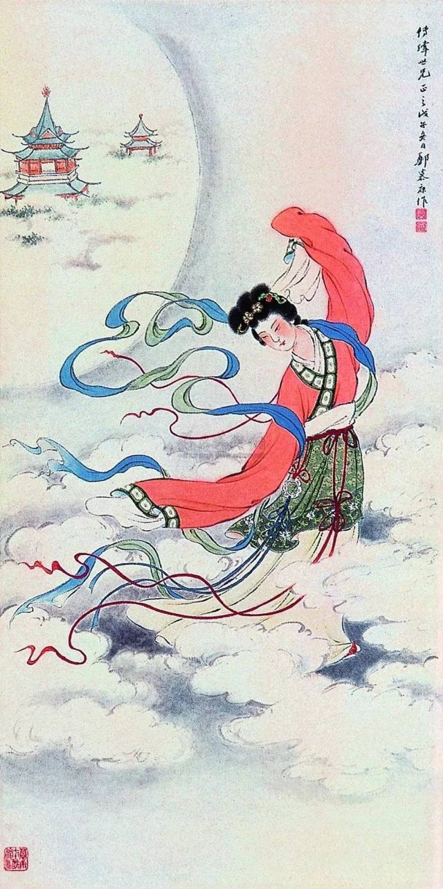 近现代艺术家们笔下的嫦娥，仙姿飘飘，秀美绝伦！_搜狐网
