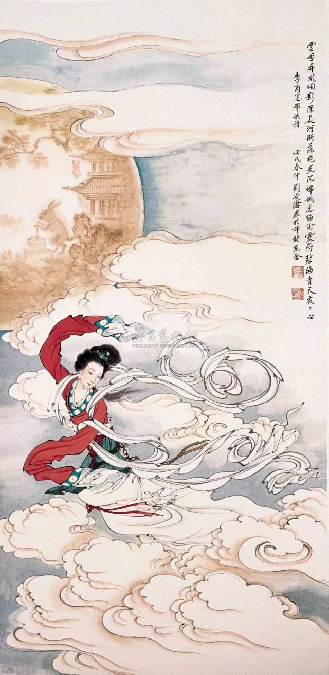 近现代艺术家们笔下的嫦娥，仙姿飘飘，秀美绝伦！_搜狐网