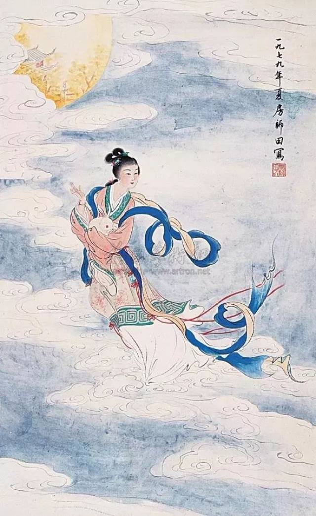 近现代艺术家们笔下的嫦娥，仙姿飘飘，秀美绝伦！_搜狐网