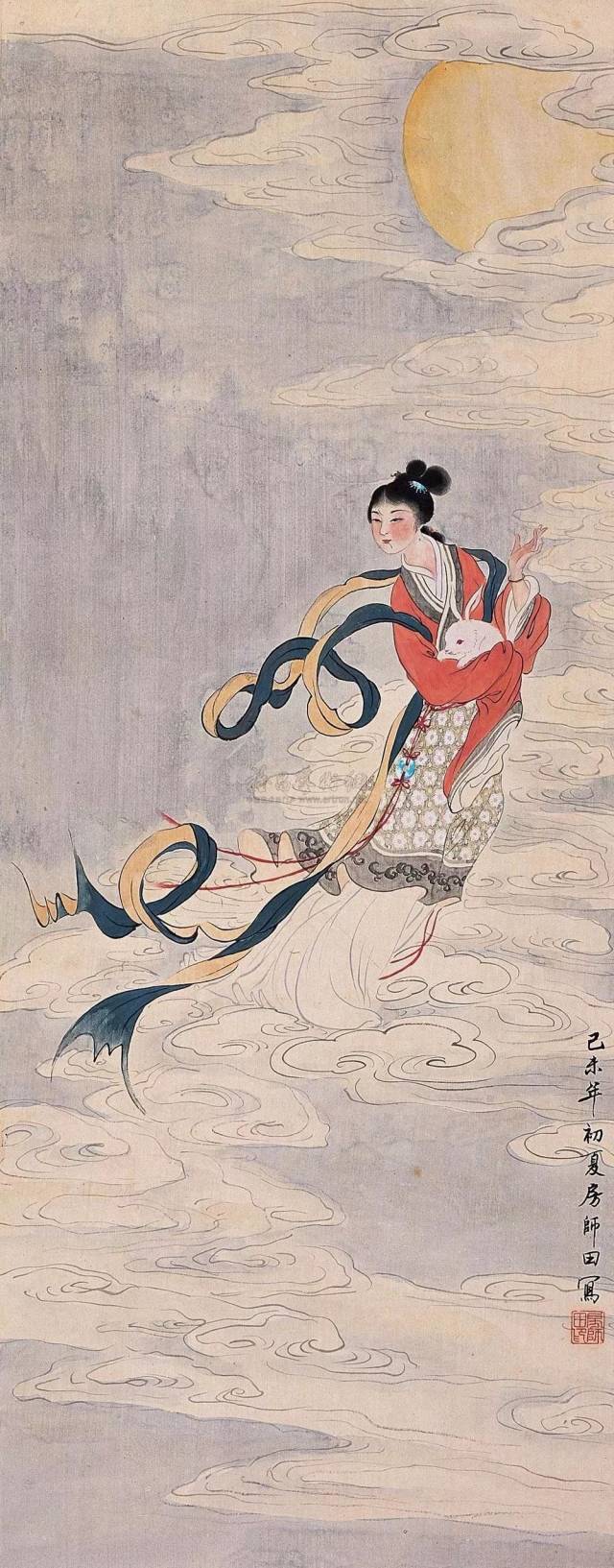 近现代艺术家们笔下的嫦娥，仙姿飘飘，秀美绝伦！_搜狐网