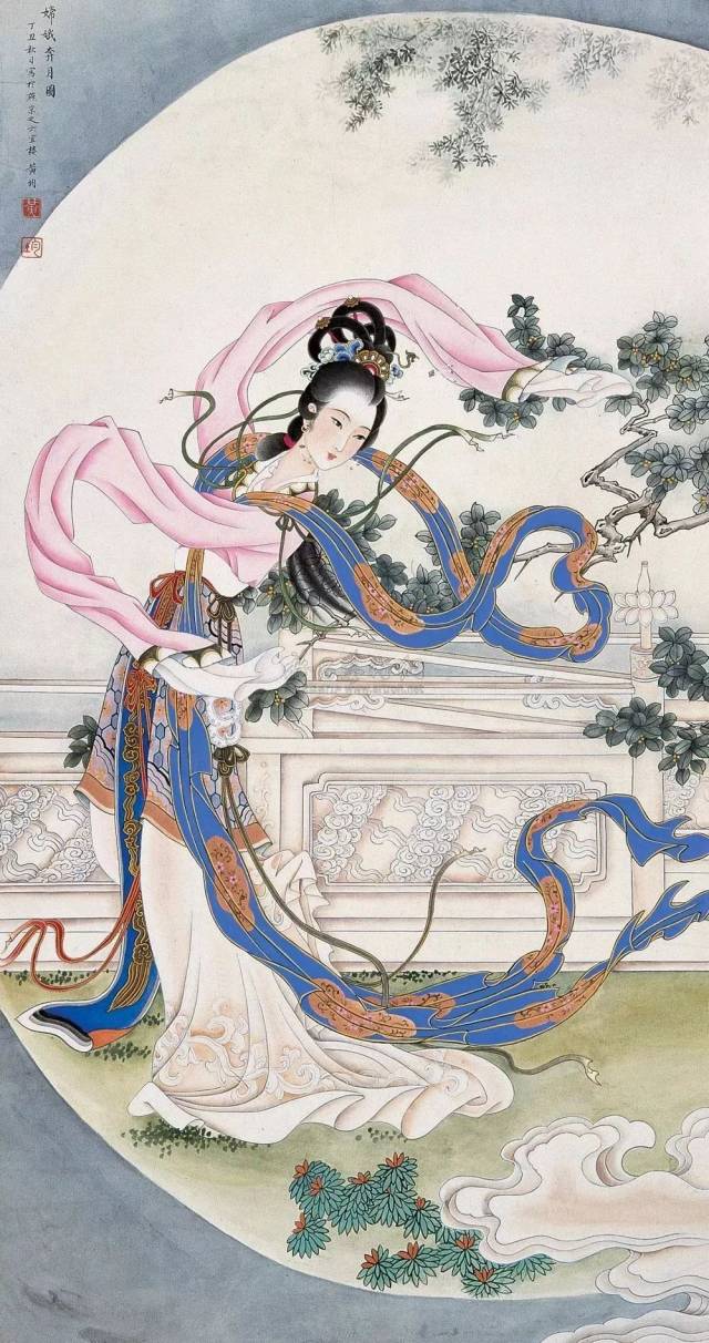 近现代艺术家们笔下的嫦娥，仙姿飘飘，秀美绝伦！_搜狐网