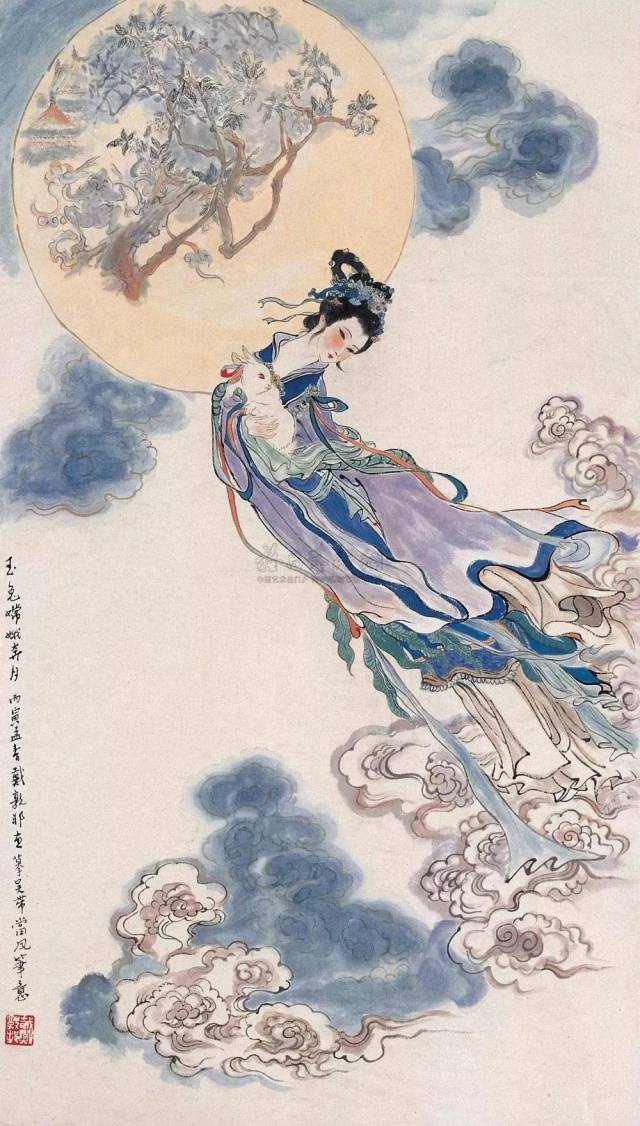 近现代艺术家们笔下的嫦娥，仙姿飘飘，秀美绝伦！_搜狐网