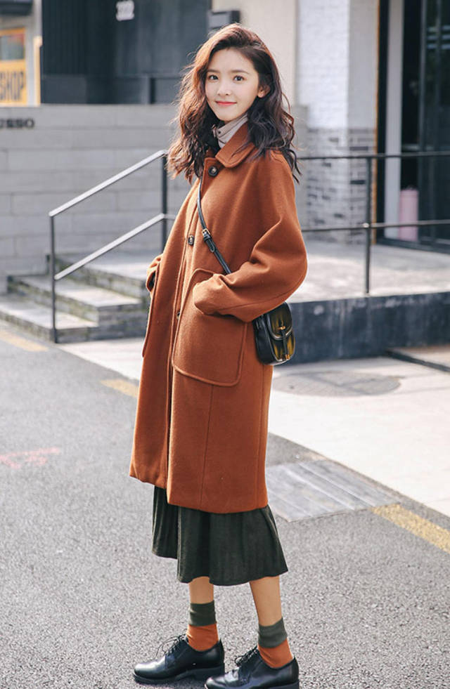 三套毛呢大衣搭配,文艺感满满
