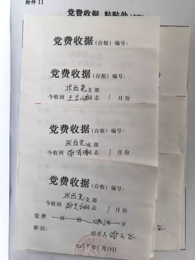 收繳黨費並開具黨費收據