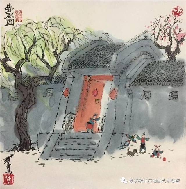 【精粹国画】这位画家笔下的老北京四合院,够味儿!