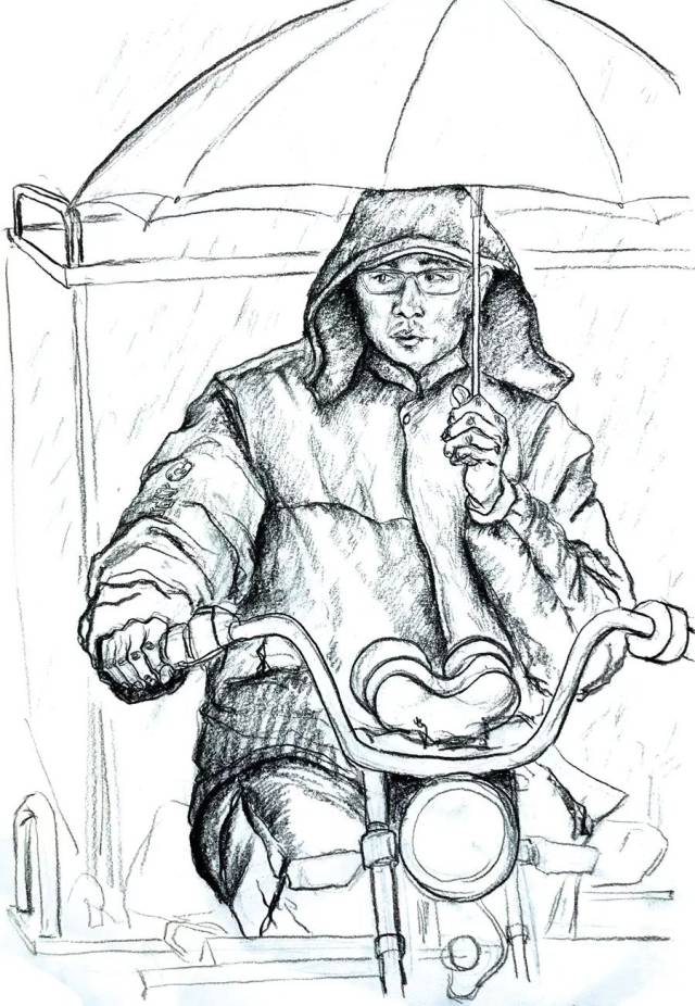 12张速写,致敬快递小哥!