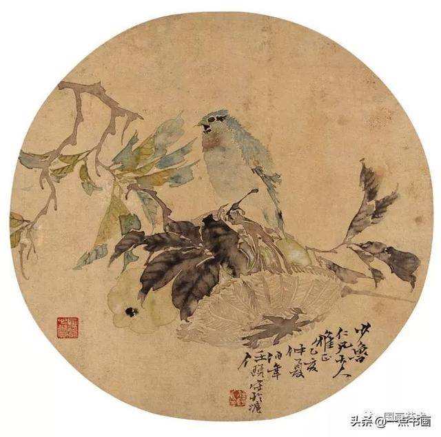 任伯年  花卉 任伯年花​鸟画牡丹作品欣赏