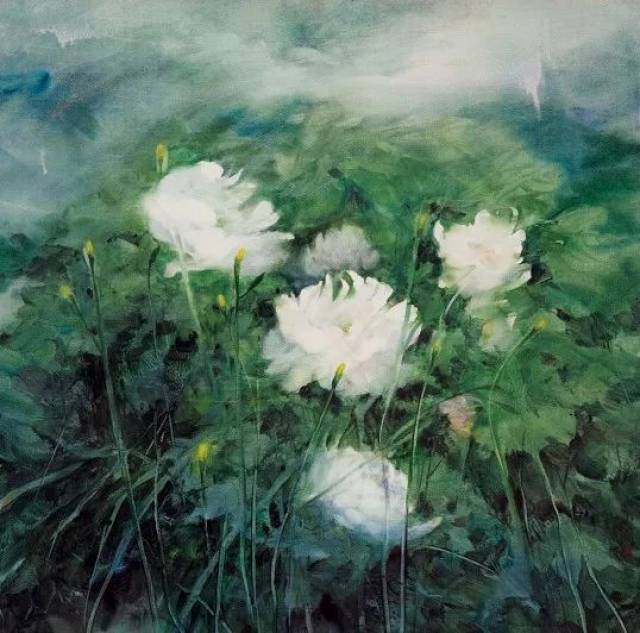 张小纲 微风  纸本水彩 79cm×79cm