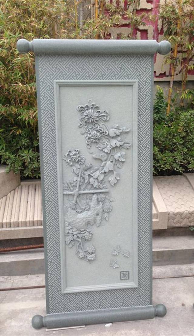 浮雕梅兰竹菊|四君子石材雕刻寓意