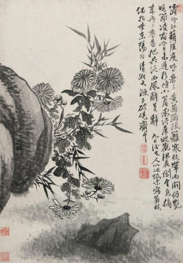 石涛《山水画》居多，少见的石涛《花鸟画》欣赏_花卉