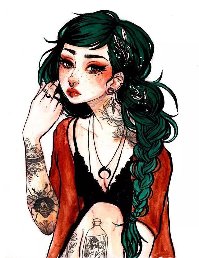 黑暗系少女插画_手机搜狐网