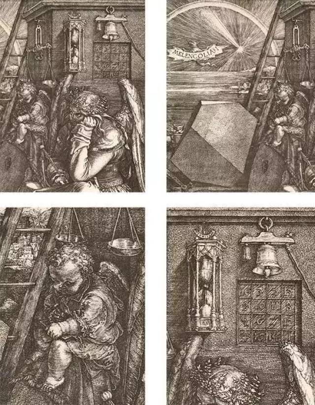 丢勒《忧郁i》,线刻铜版画,1514年