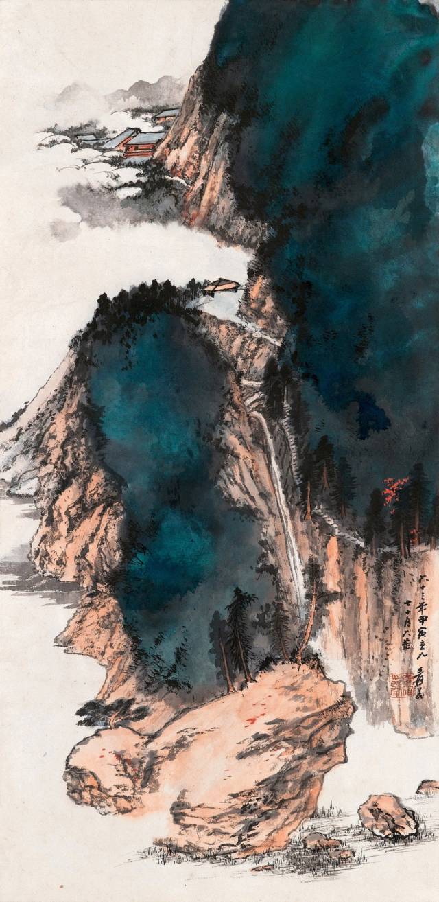 中国画大师张大千泼墨山水欣赏高清_搜狐网