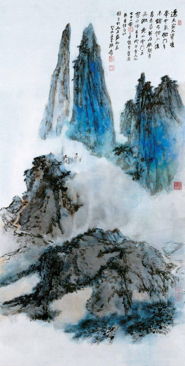 中国画大师张大千泼墨山水欣赏高清_搜狐网
