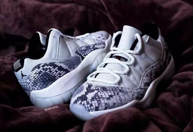 天津COLOUR 资讯分享# Air Jordan 11 Low Snakeskin“Light Bone”！_