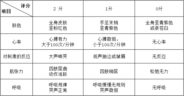 阿普加评分表格图片