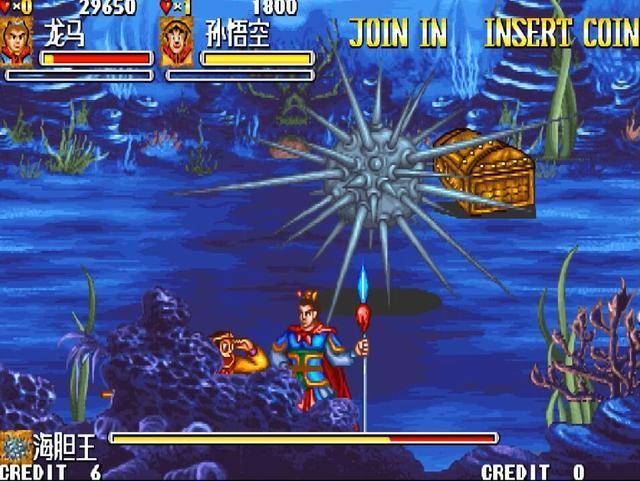 街机游戏《西游释厄传》龙马和悟空的飞天煞,专治各种体型的boss