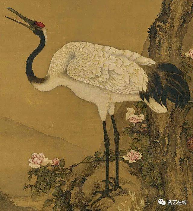 沈铨画鹤,神韵自然,盖世之作!