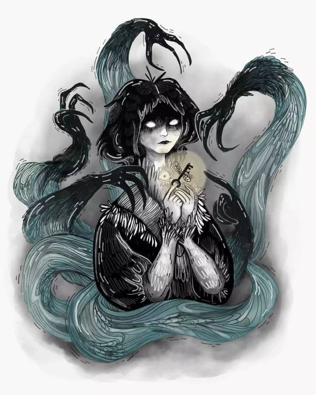 一个小女孩,画出这么暗黑的插画!