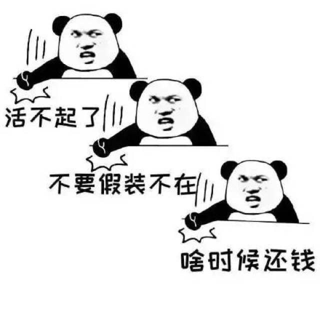【熊猫头表情包】借钱不还的人一般长啥样?