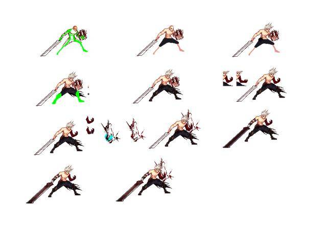 念帝二觉立绘点阵绘制过程