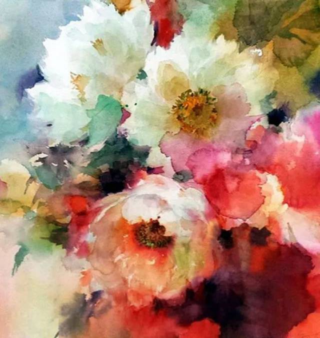 她的水彩花卉，太美啦！_搜狐网