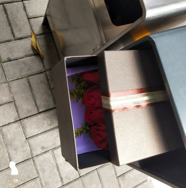 连垃圾桶都有玫瑰花?这个情人节让我们单身狗怎么做