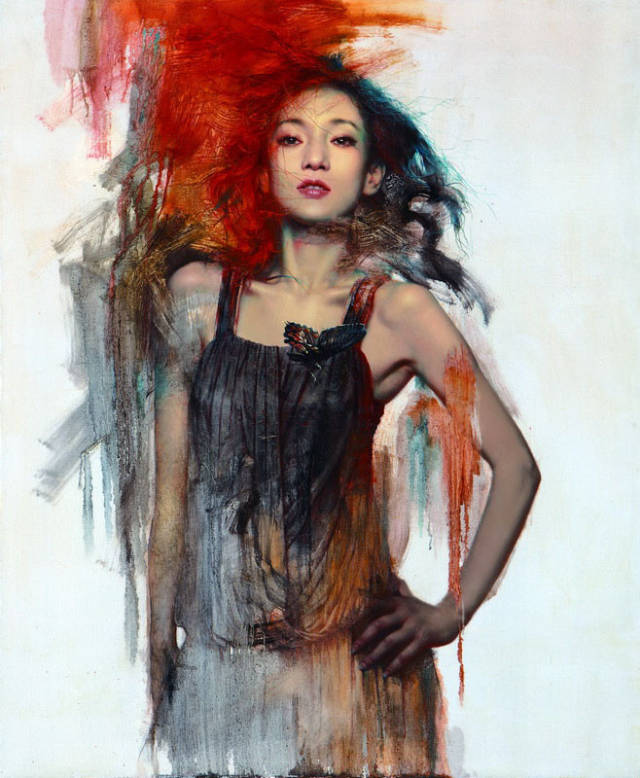 油画中最美的6个美女明星林志玲垫底周迅力压章子怡她最仙