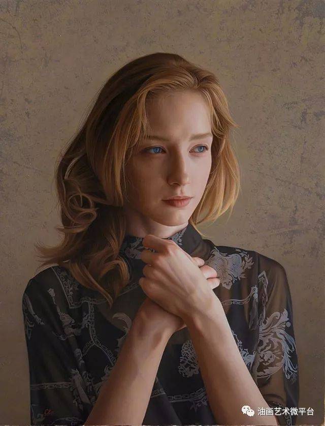 日本超写实画家冈靖知美女油画作品