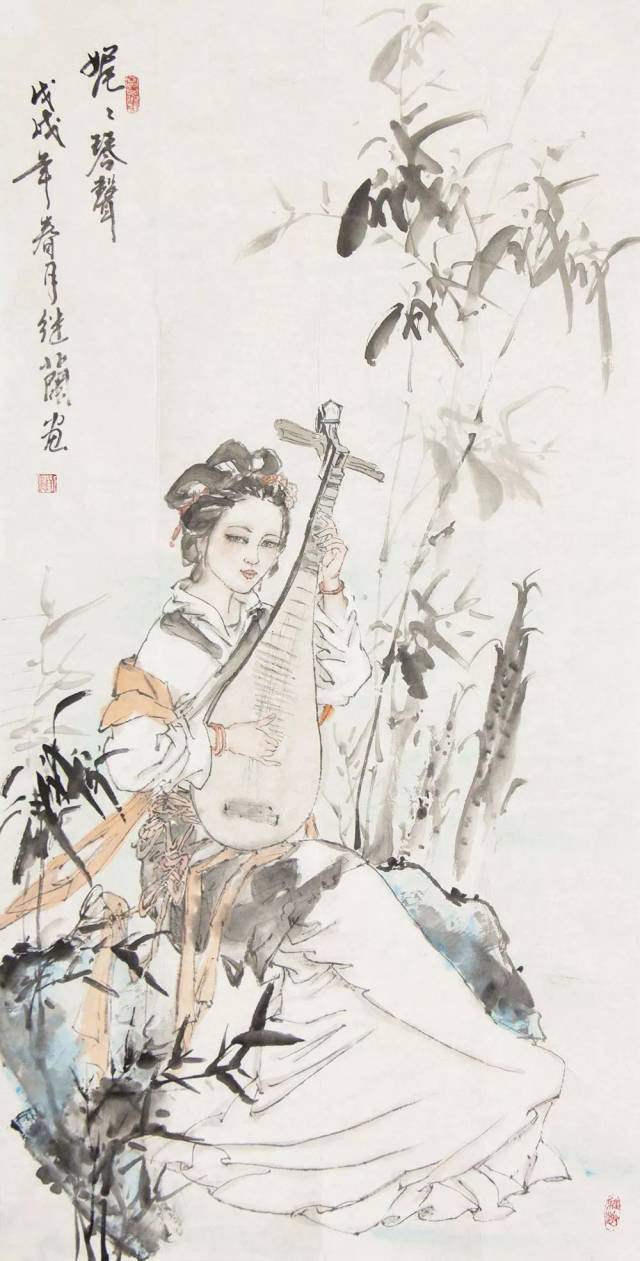 国家一级美术师 刘继兰 人物 国画 136*69cm